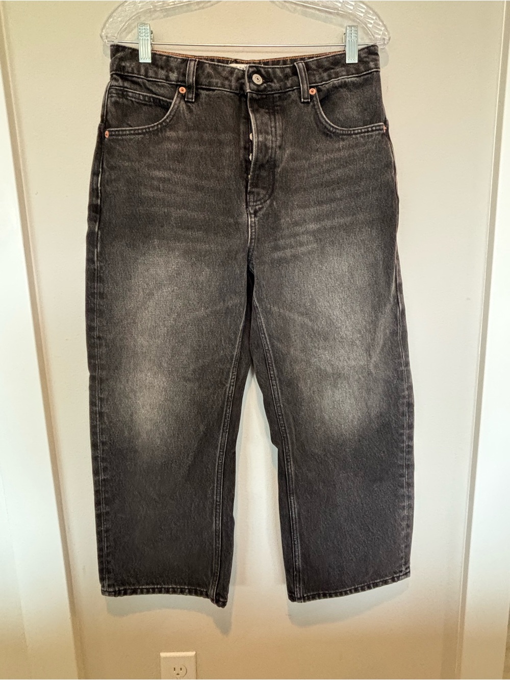 We The Free Relaxed Black Washed Crop Jeans